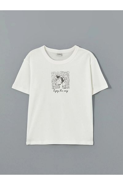 LC Waikiki Αγόρι μπλουζάκι με λαιμόκοψη Nostalgic Monkey printed
