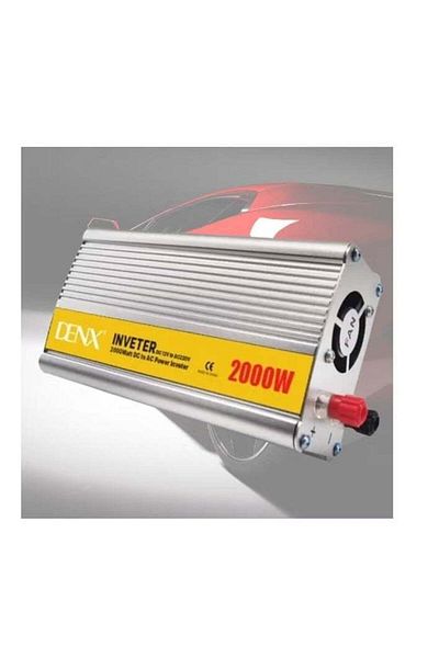 Denx محول طاقة للسيارة DX129 بقوة 2000 واط من 12 فولت إلى 220 فولت مع منفذ USB وشاحن سريع