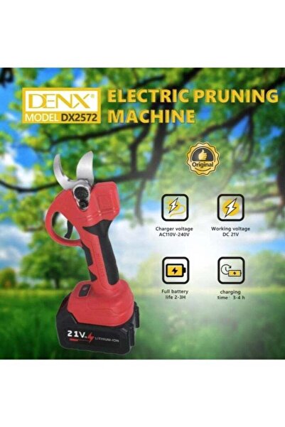 Denx Portable Cordless Electric Tree Pruning Shears, Replaceable Blades, 500W Battery