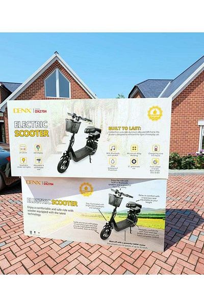 Denx سكوتر كهربائي DX2704 بمحرك 500 واط، سرعة 30 كم/ساعة، إطارات هوائية 12 بوصة مع بلوتوث و