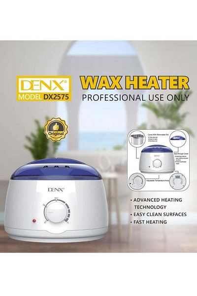 Denx سخان شمع لإزالة الشعر، بنفسجي/أبيض، 100 واط، 500 مل، DX2575
