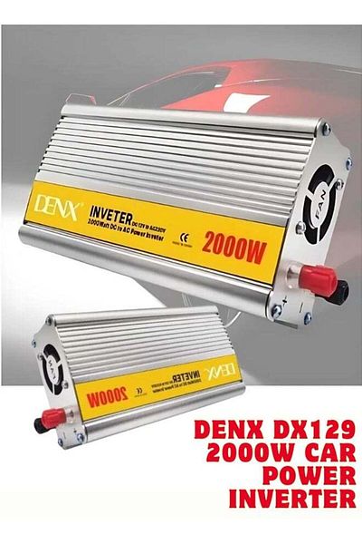 Denx محول طاقة للسيارة DX129 بقوة 2000 واط من 12 فولت إلى 220 فولت مع منفذ USB وشاحن سريع