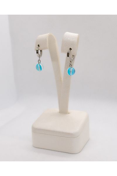 Luna Aura Akua Quartz Stone Steel Earrings