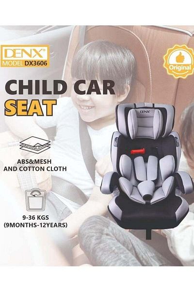 Denx مقعد سيارة للأطفال، مقعد سيارة محمول مبطن ناعم، حزام خماسي النقاط، تصميم مريح مع حامل قابل للغسل