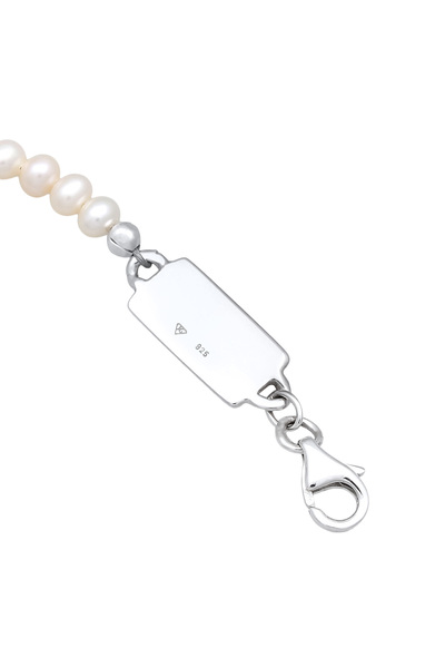 KUZZOI Pánský náramek Vintage Trend se sladkovodními kultivovanými perlami ze sterlingového stříbra 925