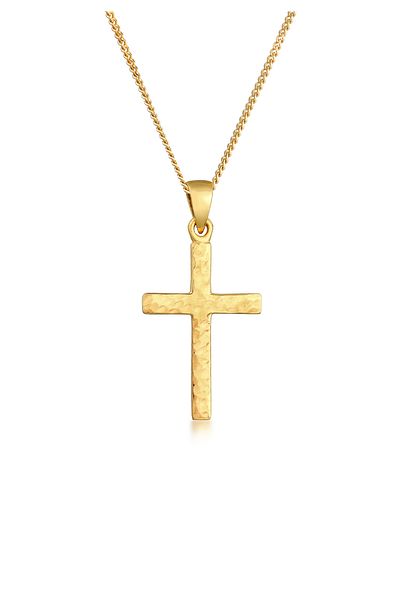 ELLI Necklace Ladies Cross Pendant Structured In 925 Sterling Silver