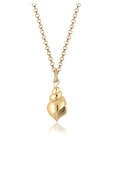ELLI Necklace Shell Vacation Sea 925 Sterling Silver Gold Plated