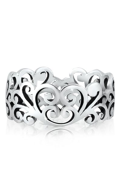 ELLI Ring Ornament Cut Out Blätter 925 Silber