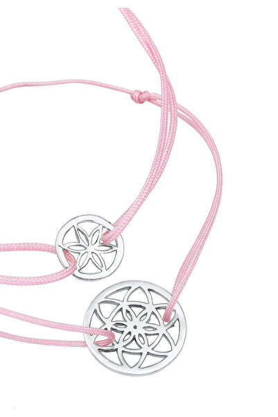 ELLI Dámský náramek s motivem květin života ze sterlingového stříbra 925, pozlacený růžovým zlatem