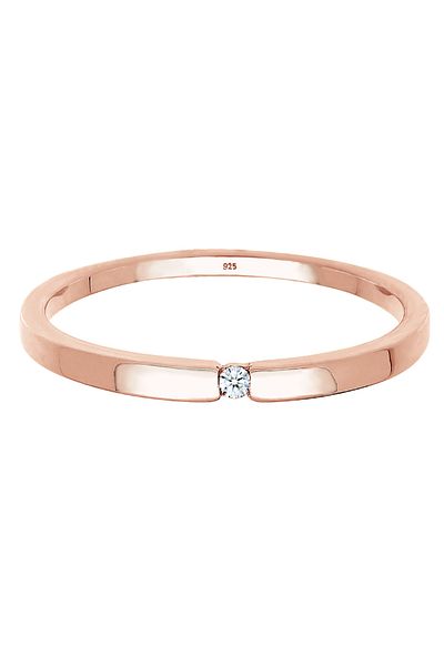 ELLI Klassischer Verlobungsring mit exquisitem Diamant – 0,02 ct., 925er Sterlingsilber
