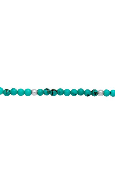 Nenalina Halskette Damen Choker Howlith Kugeln Türkis Boho in 925 Sterling Silber