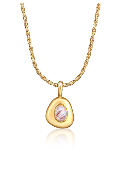 ELLI Halskette Damenanhänger Elegant mit Quarz Edelstein in 925 Sterling Silb...