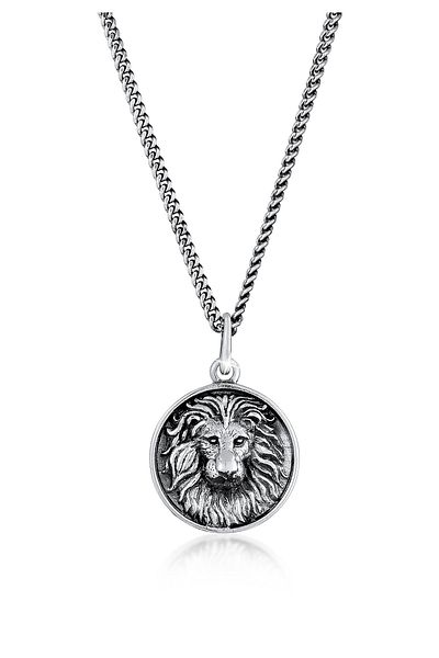 KUZZOI Necklace Herren Löwe Sternzeichen Massiv 925 Silber