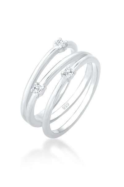 ELLI Ring Wrap Funkelnd Elegant Mit Zirkonia Edelstein In 925 Sterling Silber