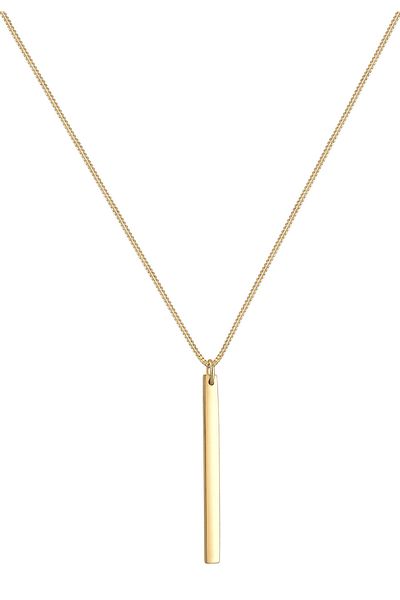 ELLI Necklace Ladies Curb Chain Geo Symbol Rod Layer Cool In 925 Sterling Silver