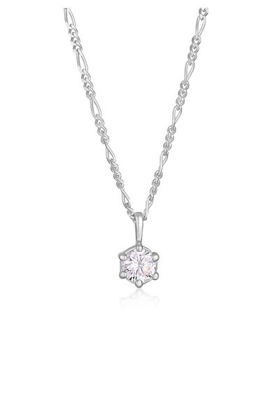 KUZZOI Halskette Herren Solitär Anhänger mit Zirkonia Kristallen in 925 Sterling Silber