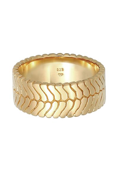 ELLI Ring Damen Bandring Knochen Trend Blogger Chunky aus 925 Sterling Silber
