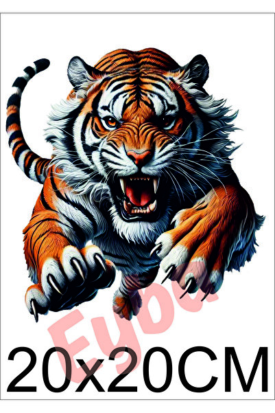 EYBA STİCKER kaplan araba karavan renkli baskı baskes Sticker 20x20 Cm bsks25