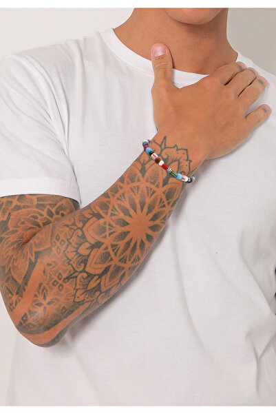 KUZZOI Pánský náramek s barevnými korálky a sladkovodními kultivovanými perlami ze sterlingového stříbra 925