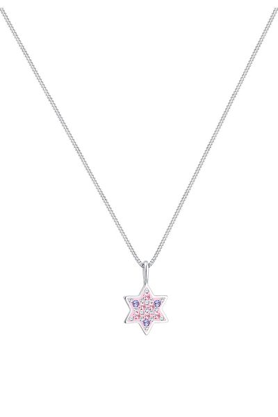 ELLI Halskette Kinder Stern Pastell Kristall 925 Sterling Silber