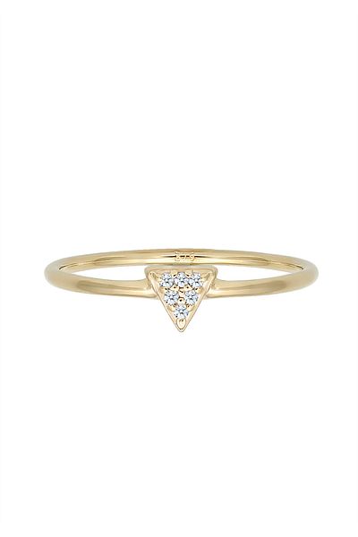 ELLI Ring Dreieck Geo Diamanten (0.03 CT.) 375er Gelbgold
