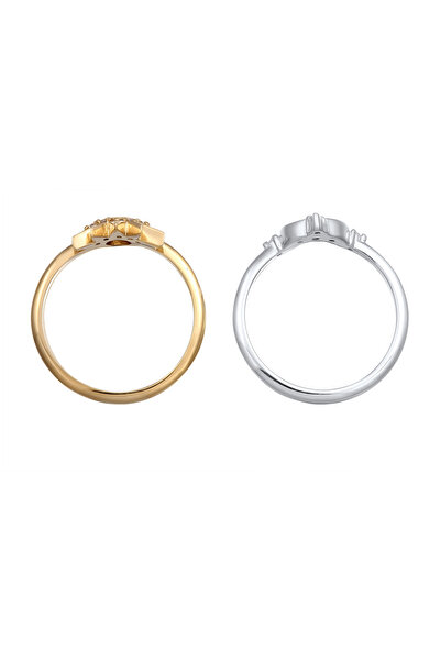 ELLI Prsten Prsten s kameny Dámský hvězdný zirkonový brus s diamantem Bílé stříbro 925 Pozlacené