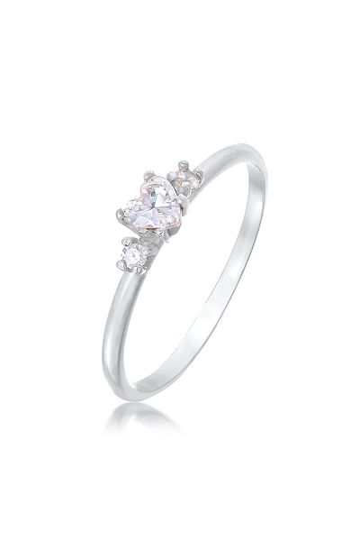 ELLI Inel Inel De Logodnă De Damă Inimă Cu Cristal Zirconiu În Argint Sterling 925