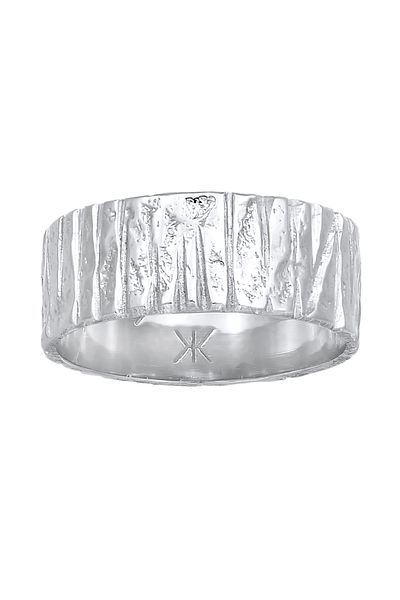 KUZZOI Ring Herren Bandring Struktur Gehämmert Organic Look Trend Aus 925 Sterling Silber