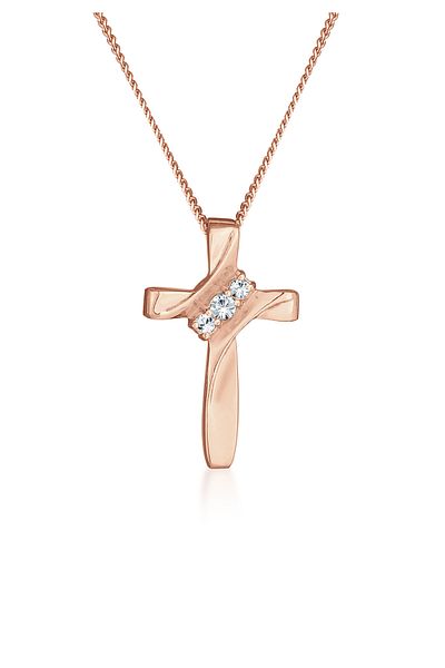 ELLI Colier pentru femei - argint 925 cu cristale religioase crucifix