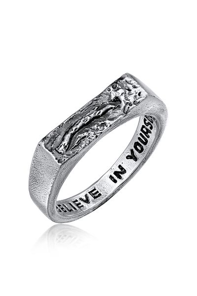 HAZE & GLORY Ring Rauher Barren Siegelring 925 Silber