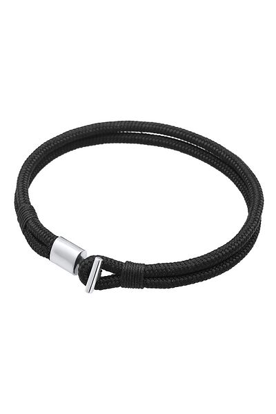 KUZZOI Bracelet Textilband Knoten Haken Basic Cool 925er Silber