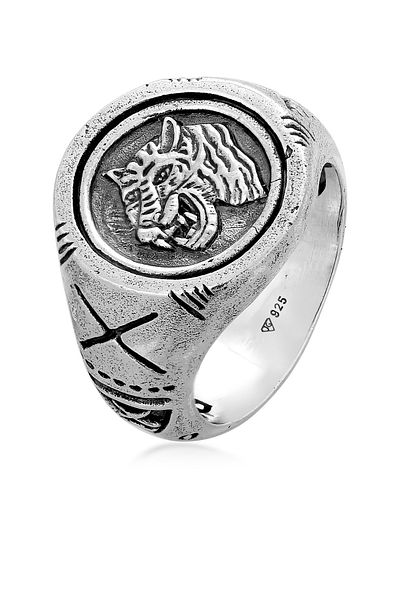 HAZE & GLORY Ring Hg - Ring Herren Aus 925 Sterling Silber, Schmuck Herren, Silberring Oxidiert, Vin