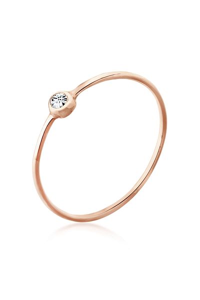 ELLI Ring Damen Solitär mit Kristall in 925 Sterling Silber