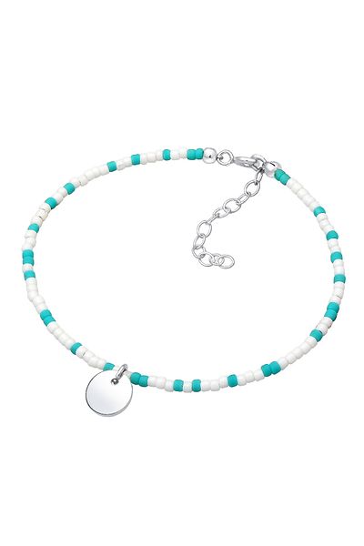 ELLI Bracelet Plättchen Anhänger Beads Kugeln Bunt 925 Silber