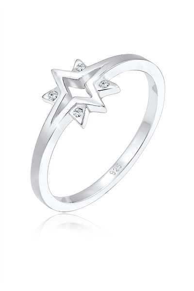 ELLI Inel cu stele și cristale Starburst din argint 925