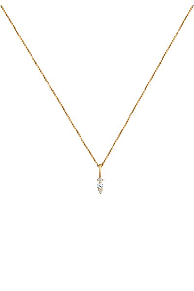 ELLI Halskette Damen Elegant Funkelnder Anhänger mit Diamant (0,05 ct.) in 585 Gelbgold