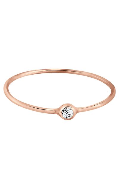 ELLI Ring Damen Solitär mit Kristall in 925 Sterling Silber