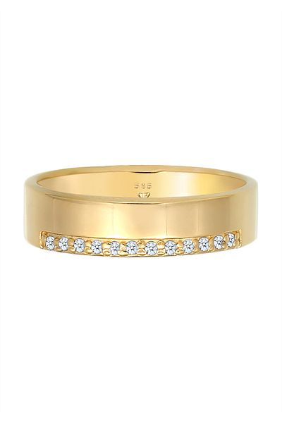 ELLI Ring Verlobung Diamant (0.12 CT) Luxuriös 585 Gelbgold
