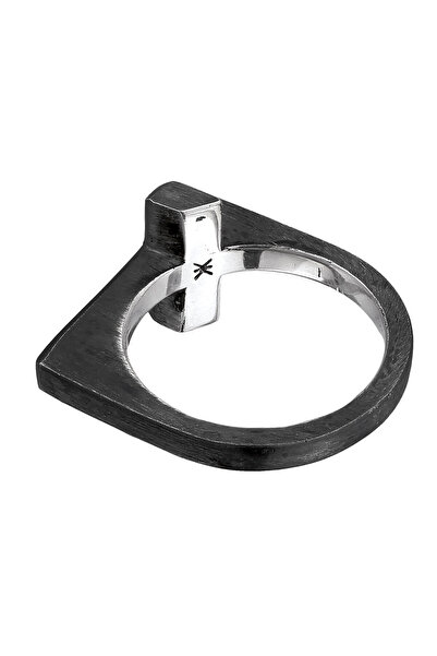 KUZZOI Ring Herren Kreuz Glaube Schlicht in 925 Sterling Silber