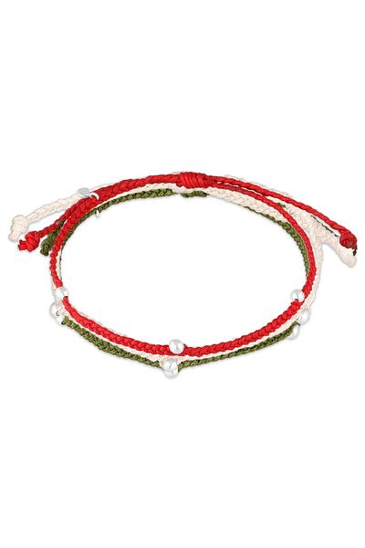 ELLI Armband Damen Beads Fußball Deutschland Set mit Nylon in 925 Sterling Silber