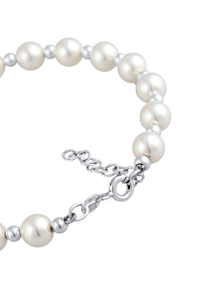 Nenalina Brățară de damă clasică elegantă cu perle sintetice din argint 925