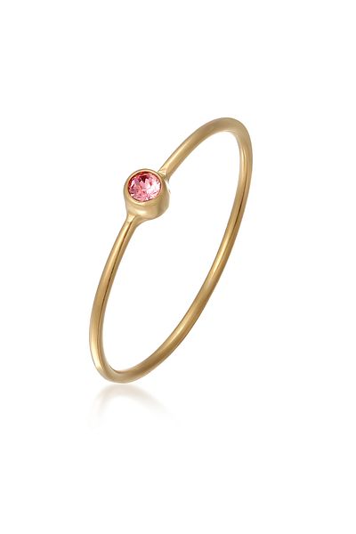 ELLI Ring Damen Solitär Stapel Filigran Mit Kristallen Grün In 925 Sterling Silber Vergoldet