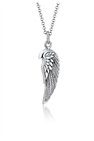 KUZZOI Náhrdelník Feather Rock Oxide 925 Sterling Silver