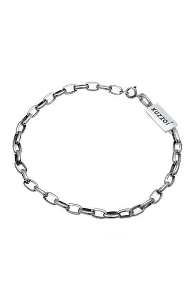 KUZZOI Armband Herren Gliederkette Oval Massiv Basic 925 Sterling Silber