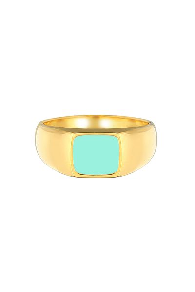 ELLI Ring Damen Siegelring Emaille Rechteck Klassisch 925 Sterling Silber
