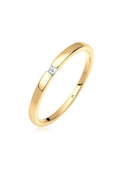 ELLI Klassischer Verlobungsring mit exquisitem Diamant – 0,02 ct., 925er Sterlingsilber