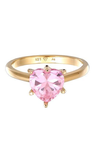 ELLI Inel Doamne Inimă Solitaire Logodnă Dragoste cu Cristal Zirconiu din Argint Sterling 925