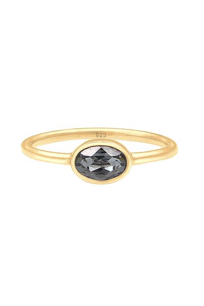ELLI Ring Ladies Band Ring Classic Plain With Crystal 925 Sterling Silver