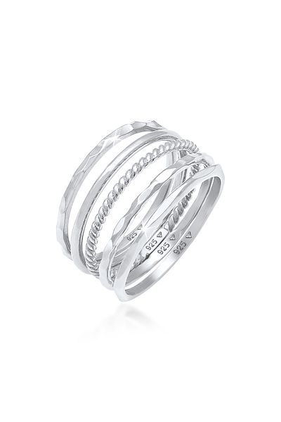 ELLI Ring Damen Band Set Stacking Minimal Trend Blogger Basic in 925 Sterling Silber