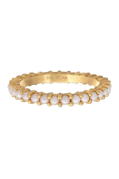 ELLI Ring Ladies Band Memoire Glass Beads In 925 Sterling Silver